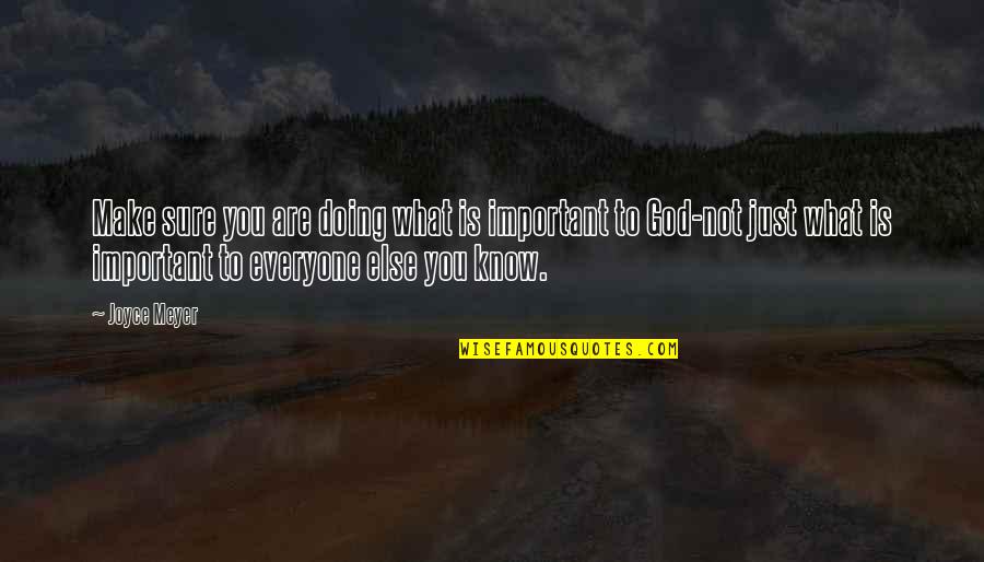 Thibert Chevy Quotes By Joyce Meyer: Make sure you are doing what is important Thibert Chevy Quotes By Joyce Meyer: Make sure you are doing what is important