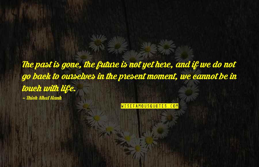 Thich Nhat Hanh Present Moment Quotes By Thich Nhat Hanh: The past is gone, the future is not