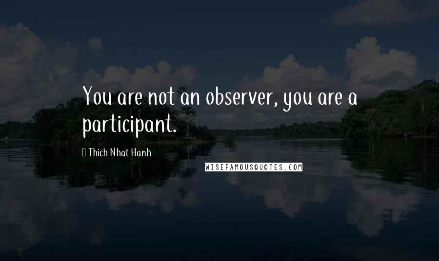 Thich Nhat Hanh quotes: You are not an observer, you are a participant.