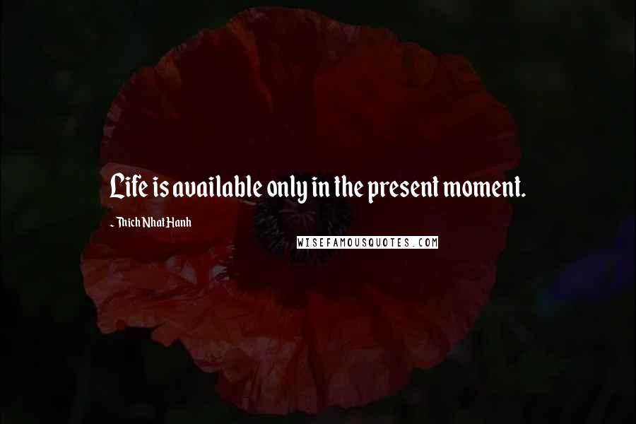 Thich Nhat Hanh quotes: Life is available only in the present moment.