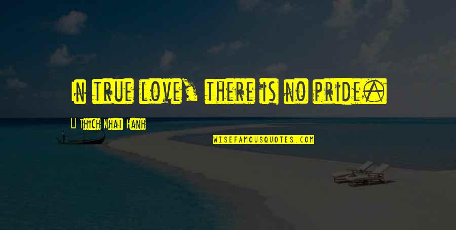 Thich Nhat Quotes By Thich Nhat Hanh: In true love, there is no pride.