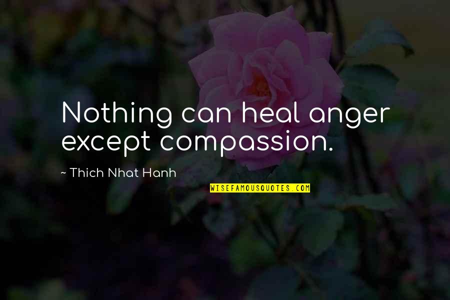 Thich Nhat Quotes By Thich Nhat Hanh: Nothing can heal anger except compassion.