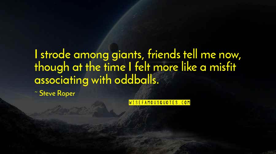 Thick And Thin Relationship Quotes By Steve Roper: I strode among giants, friends tell me now,