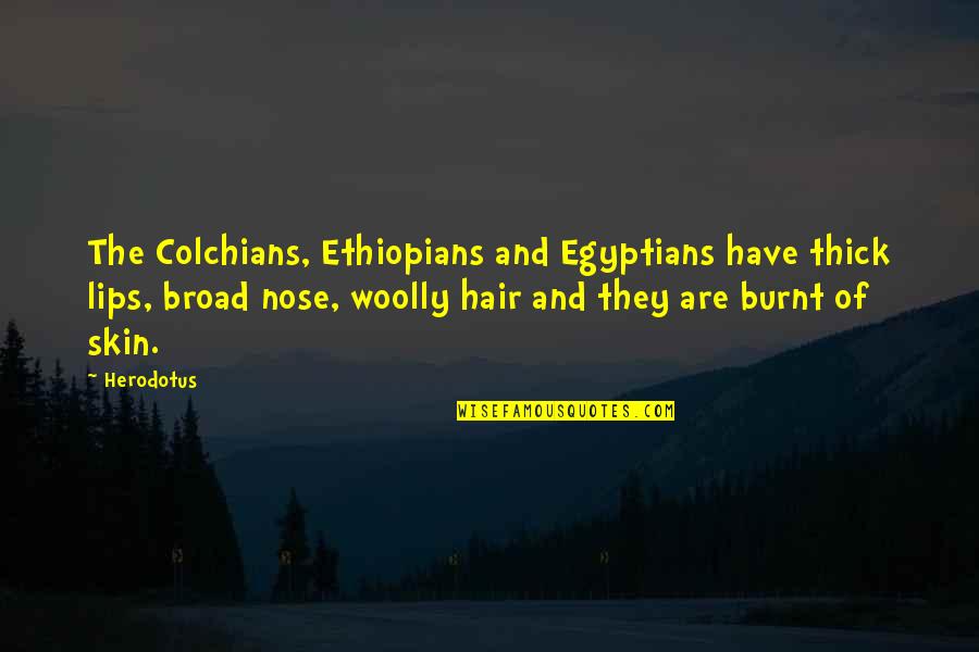 Thick Hair Quotes By Herodotus: The Colchians, Ethiopians and Egyptians have thick lips,