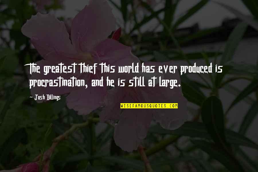 Thief Quotes By Josh Billings: The greatest thief this world has ever produced