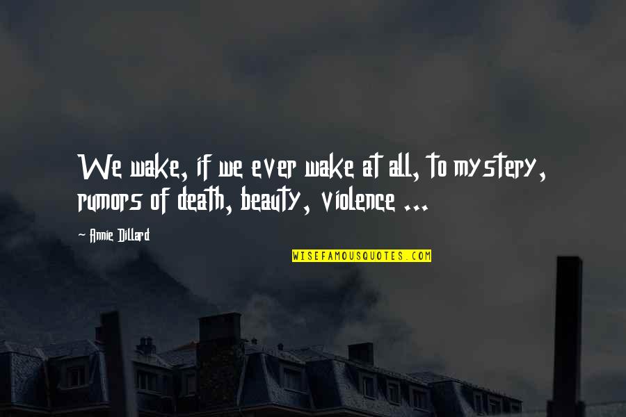 Thierry Dalais Quotes By Annie Dillard: We wake, if we ever wake at all,