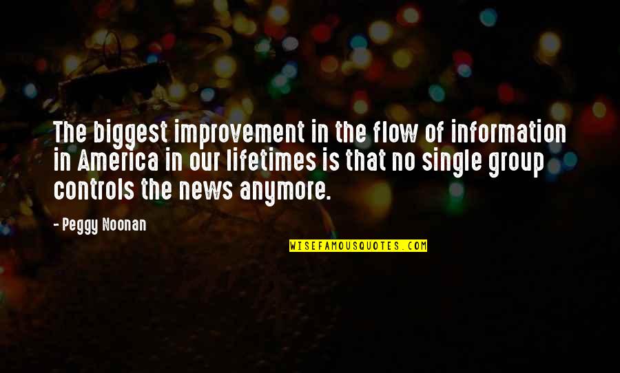 Thillonrian Quotes By Peggy Noonan: The biggest improvement in the flow of information Thillonrian Quotes By Peggy Noonan: The biggest improvement in the flow of information
