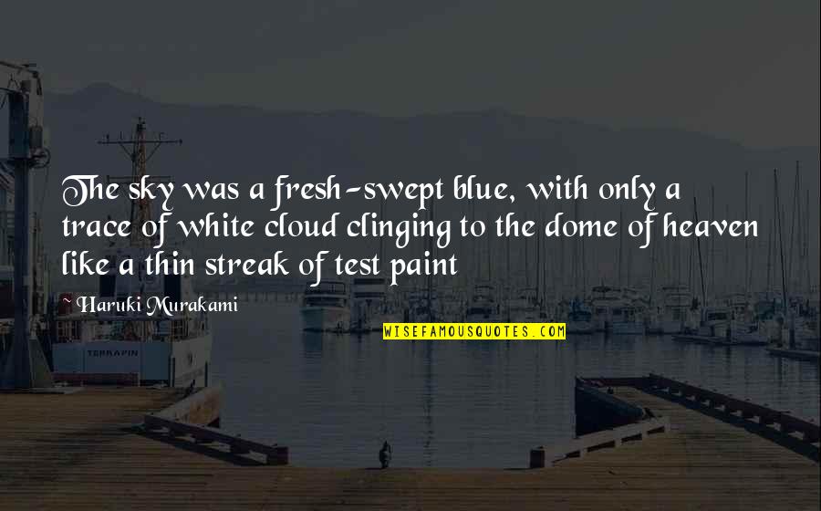 Thin Quotes By Haruki Murakami: The sky was a fresh-swept blue, with only