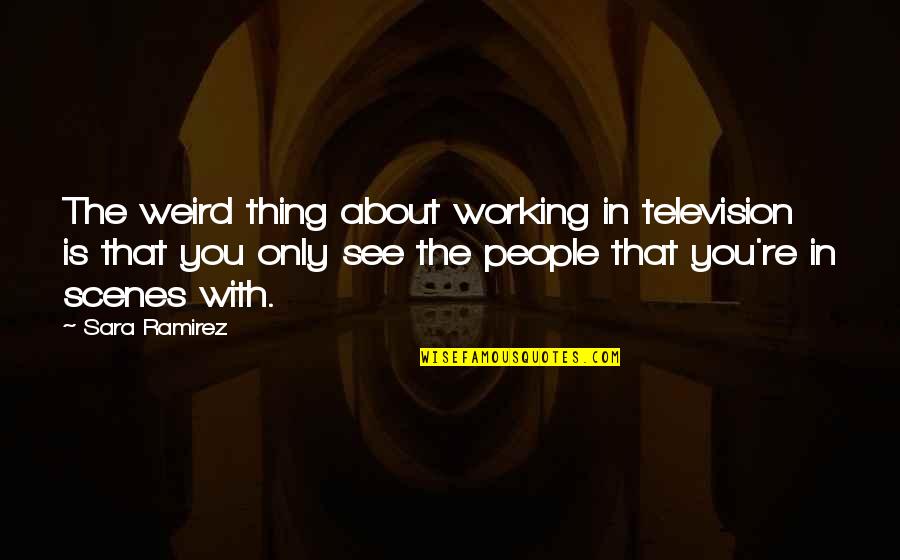 Thing About You Quotes By Sara Ramirez: The weird thing about working in television is