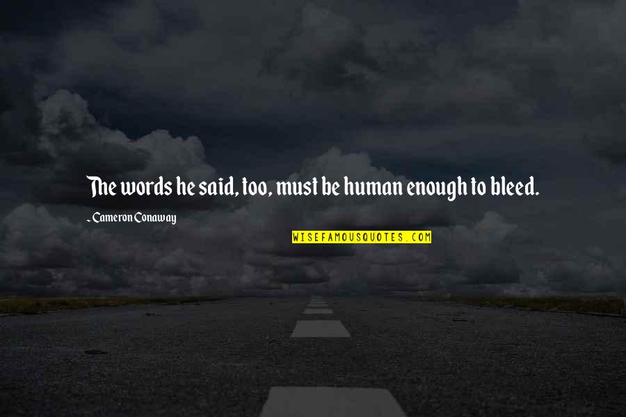 Thing More Liar Quotes By Cameron Conaway: The words he said, too, must be human Thing More Liar Quotes By Cameron Conaway: The words he said, too, must be human