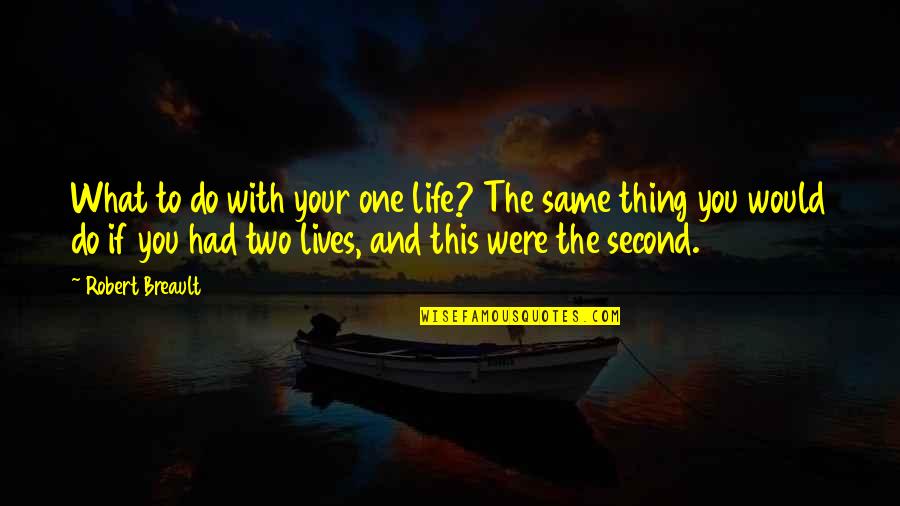 Thing One And Thing Two Quotes By Robert Breault: What to do with your one life? The