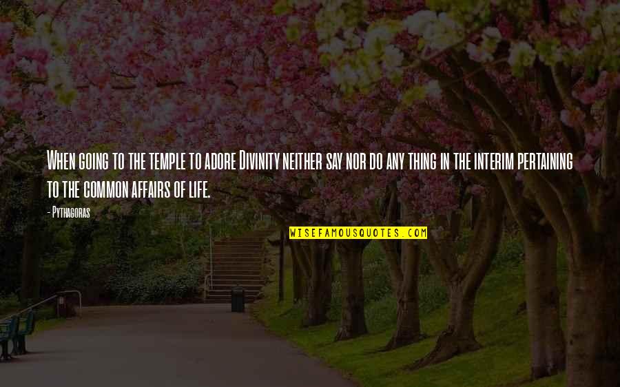 Thing When Quotes By Pythagoras: When going to the temple to adore Divinity