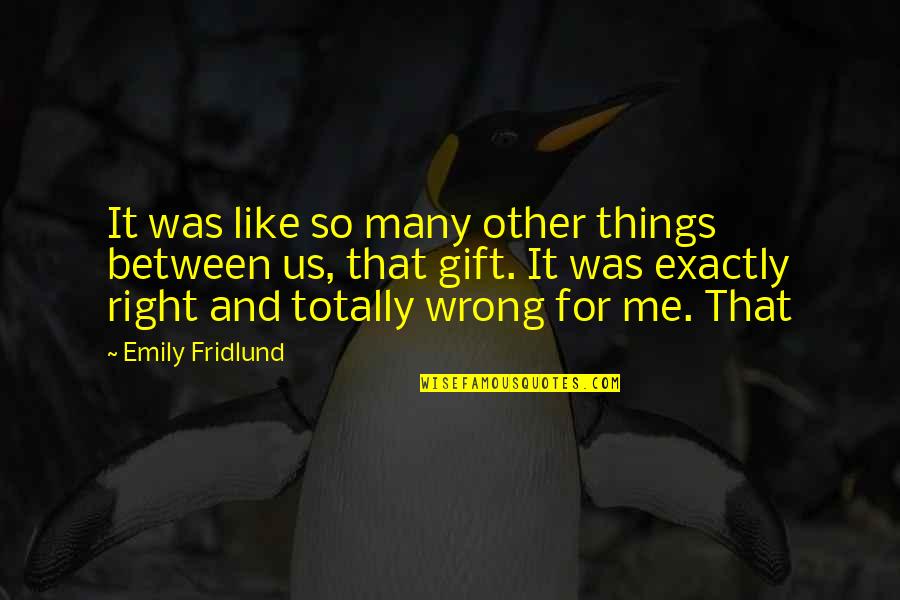 Things And More Gift Quotes By Emily Fridlund: It was like so many other things between
