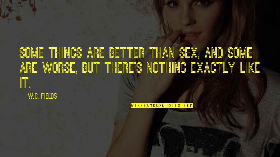 Things Are Better Quotes By W.C. Fields: Some things are better than sex, and some