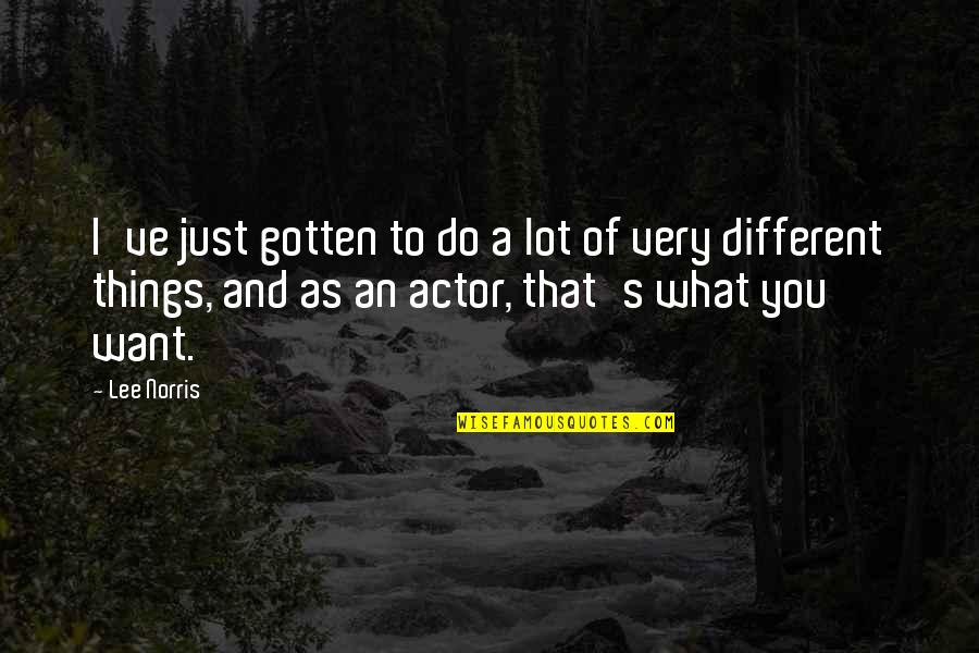 Things Are Different Now Quotes By Lee Norris: I've just gotten to do a lot of
