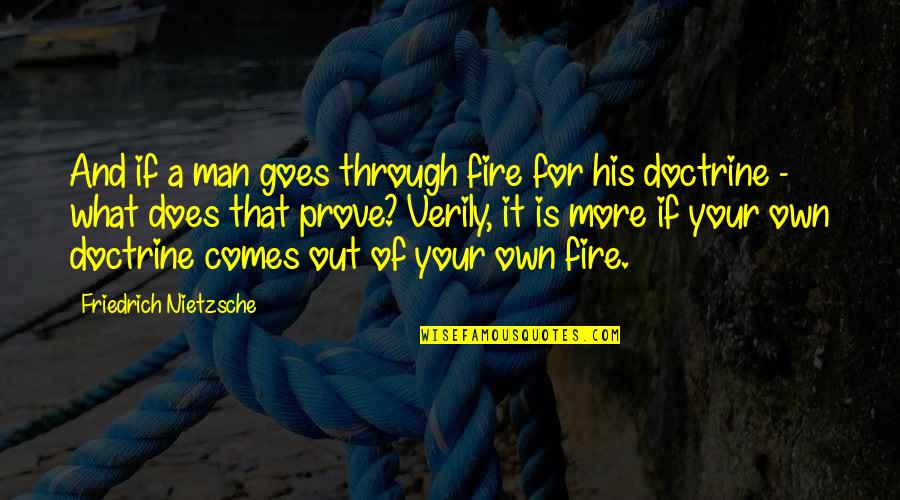 Things Doesn't Work Quotes By Friedrich Nietzsche: And if a man goes through fire for