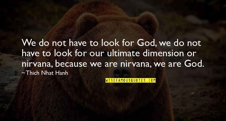 Things Don't Go The Way You Want Quotes By Thich Nhat Hanh: We do not have to look for God,