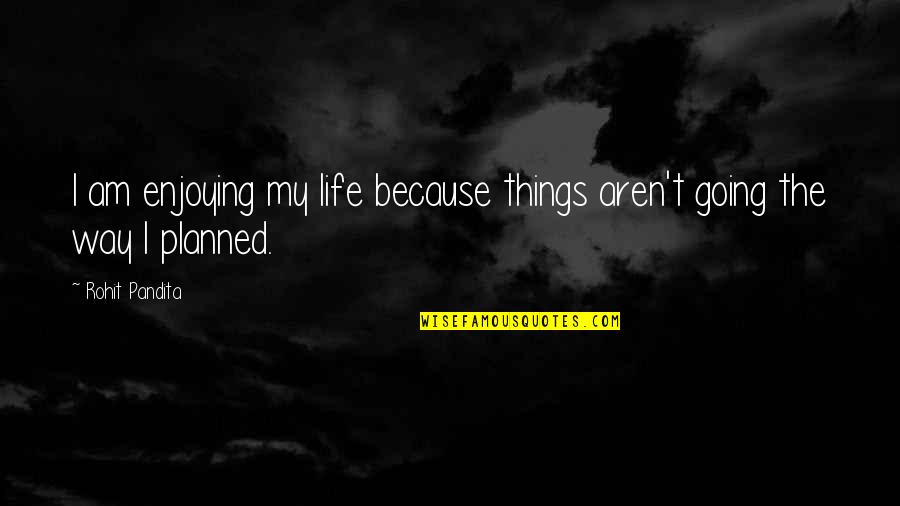 Things Going As Planned Quotes By Rohit Pandita: I am enjoying my life because things aren't