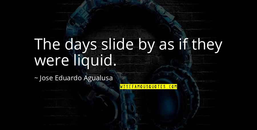 Things Hopefully Getting Better Quotes By Jose Eduardo Agualusa: The days slide by as if they were