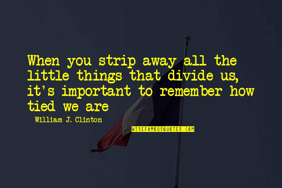 Things Important To You Quotes By William J. Clinton: When you strip away all the little things