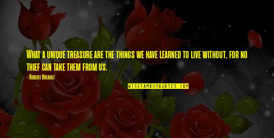 Things Learned In Life Quotes By Robert Breault: What a unique treasure are the things we