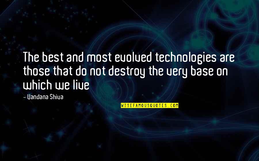 Things Not Going As Expected Quotes By Vandana Shiva: The best and most evolved technologies are those