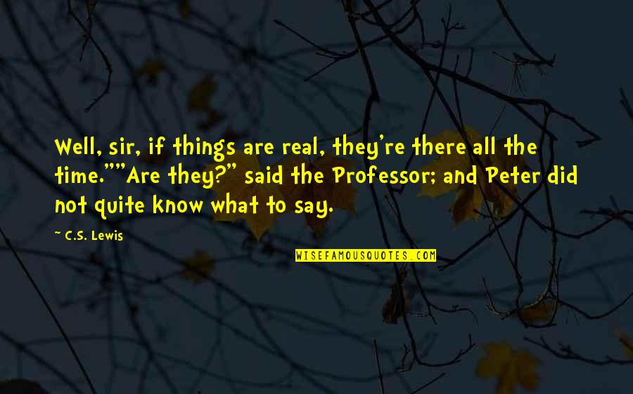 Things Not Said Quotes By C.S. Lewis: Well, sir, if things are real, they're there