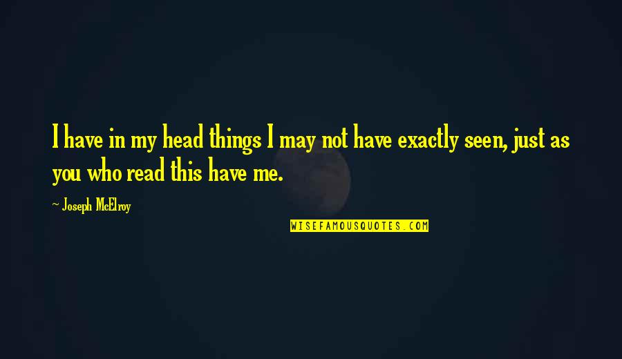 Things Not Seen Quotes By Joseph McElroy: I have in my head things I may
