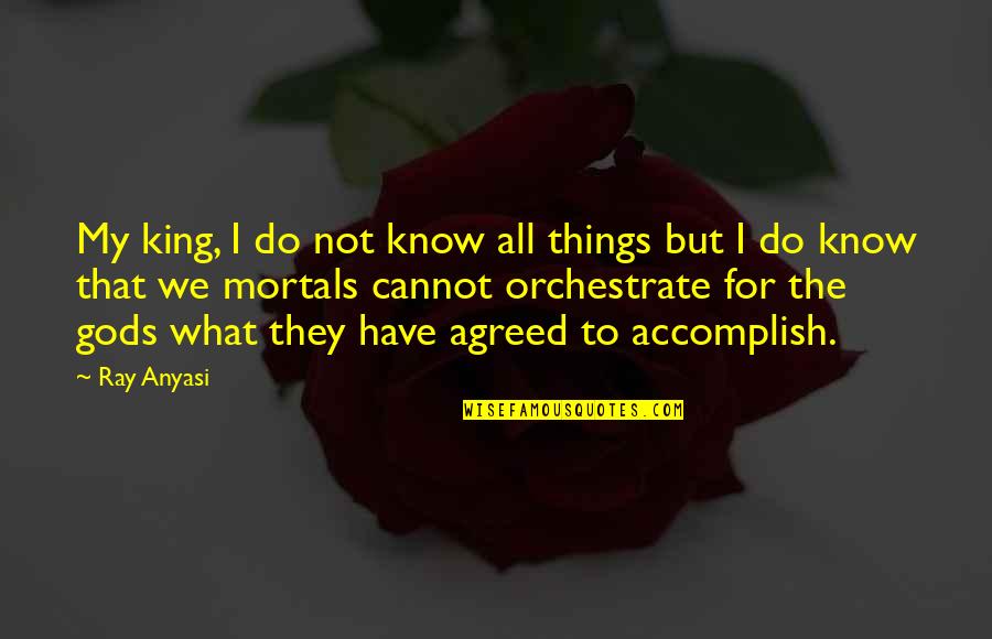 Things Not To Do Quotes By Ray Anyasi: My king, I do not know all things