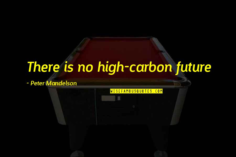 Things Pro Quotes By Peter Mandelson: There is no high-carbon future Things Pro Quotes By Peter Mandelson: There is no high-carbon future