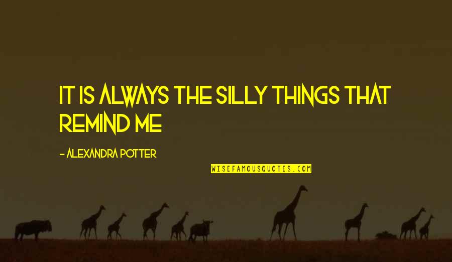 Things Remind Me Of You Quotes By Alexandra Potter: It is always the silly things that remind