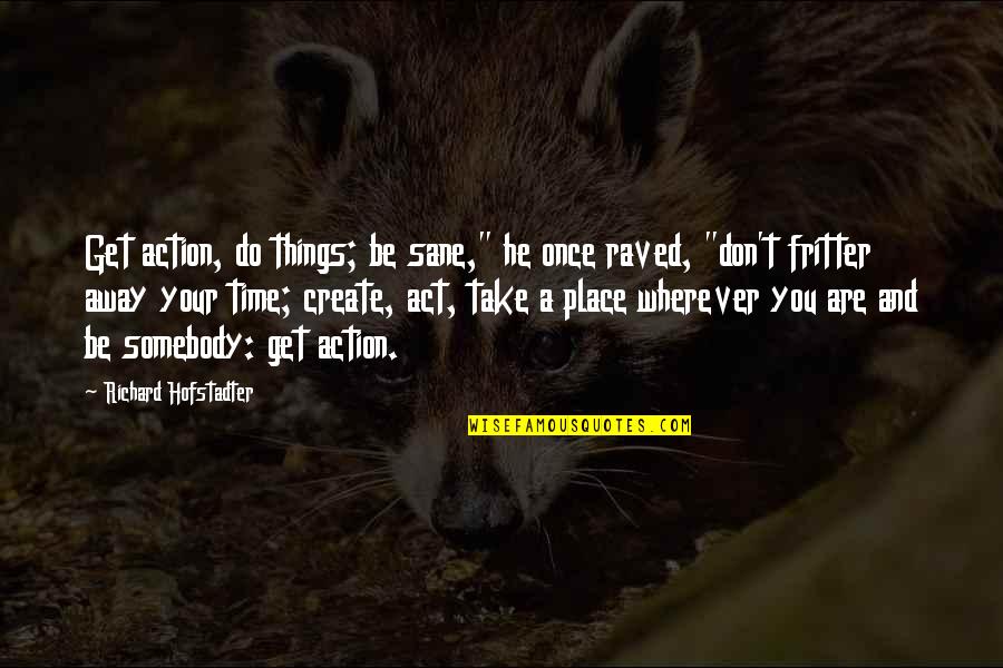 Things Take Time Quotes By Richard Hofstadter: Get action, do things; be sane," he once