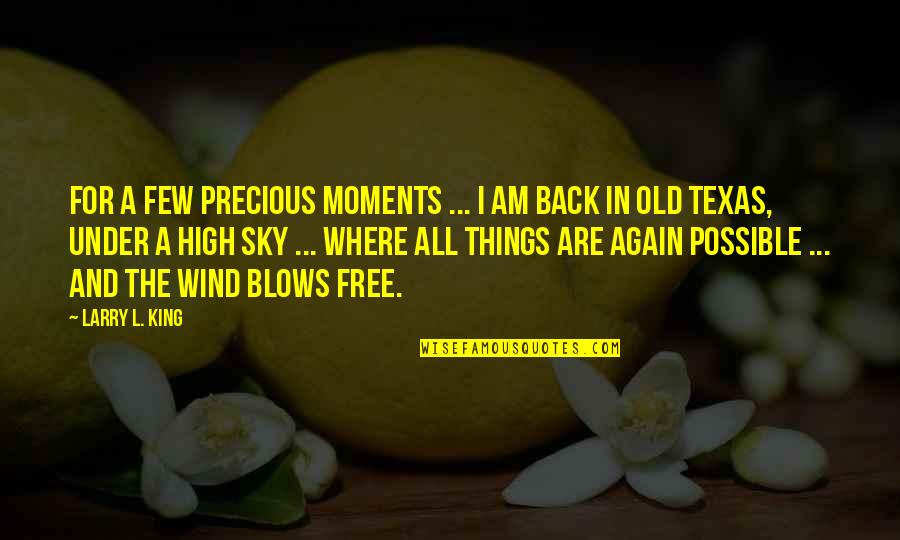 Things That Are Free Quotes By Larry L. King: For a few precious moments ... I am