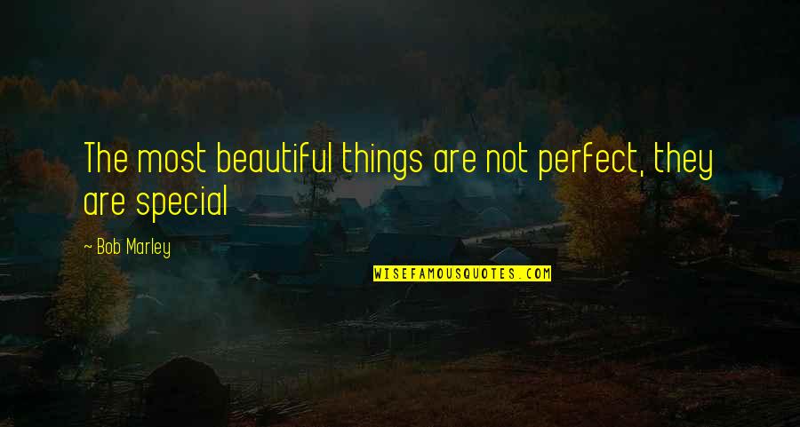 Things That Are Special To You Quotes By Bob Marley: The most beautiful things are not perfect, they