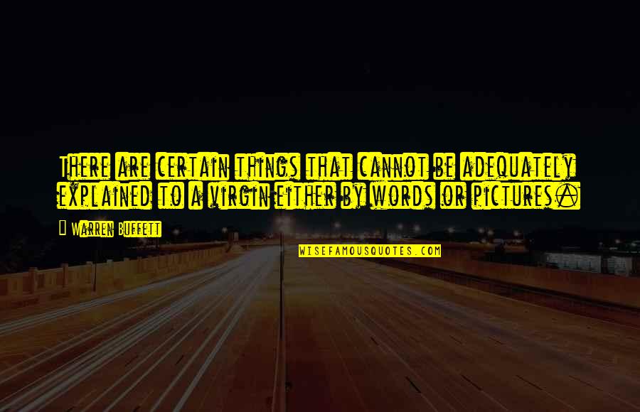 Things That Cannot Be Explained Quotes By Warren Buffett: There are certain things that cannot be adequately Things That Cannot Be Explained Quotes By Warren Buffett: There are certain things that cannot be adequately