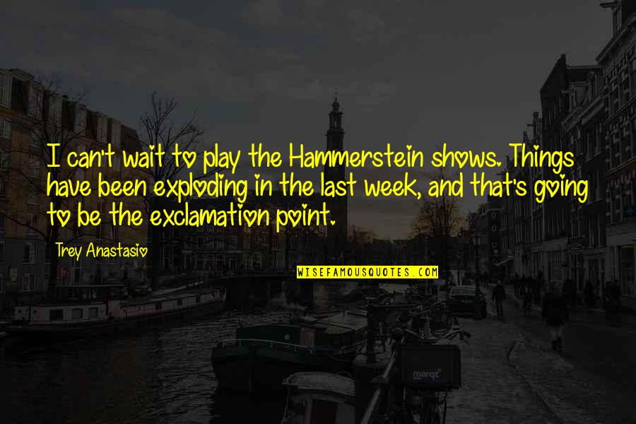 Things That Last Quotes By Trey Anastasio: I can't wait to play the Hammerstein shows.