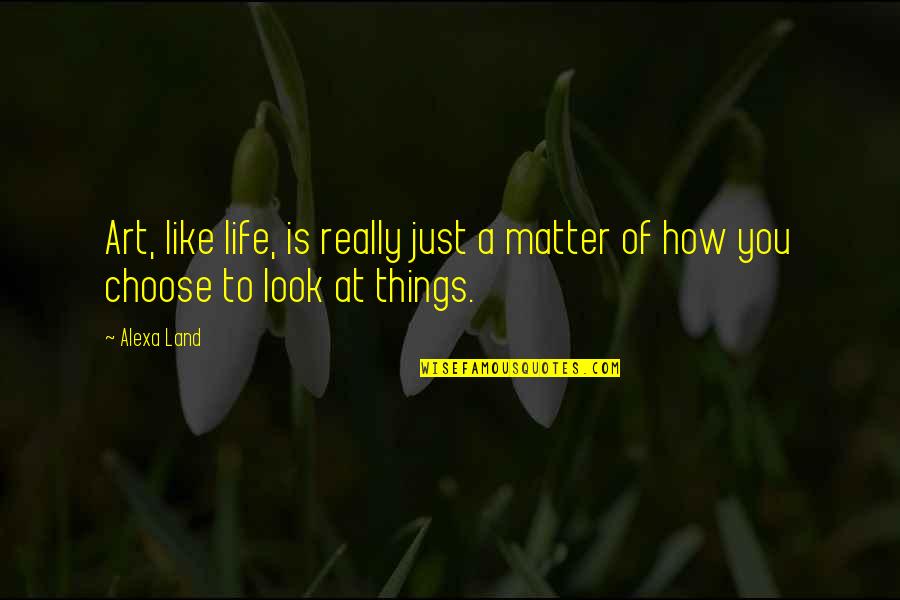 Things That Matter In Life Quotes By Alexa Land: Art, like life, is really just a matter