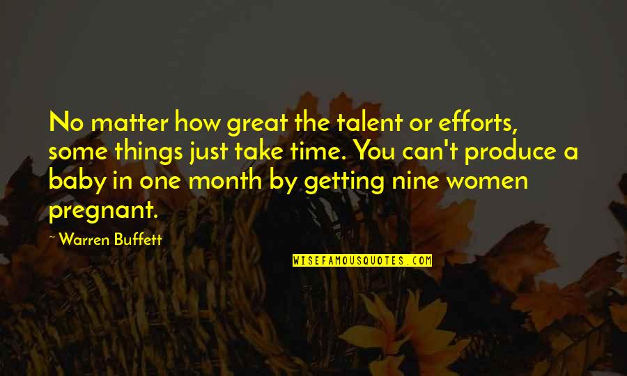 Things That Take Time Quotes By Warren Buffett: No matter how great the talent or efforts,