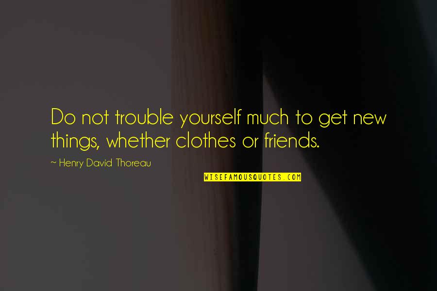 Things To Do Quotes By Henry David Thoreau: Do not trouble yourself much to get new