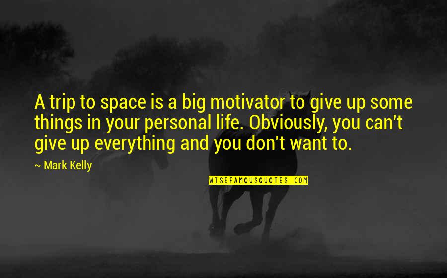Things To Give Up Quotes By Mark Kelly: A trip to space is a big motivator