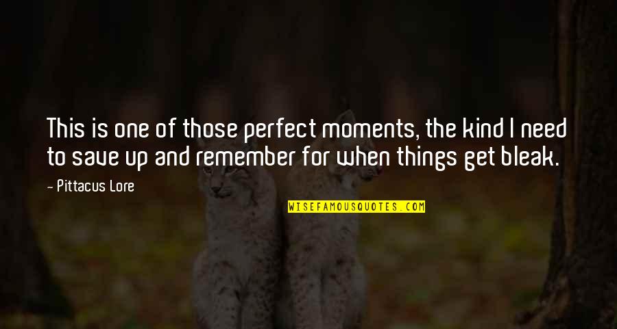 Things To Remember Quotes By Pittacus Lore: This is one of those perfect moments, the