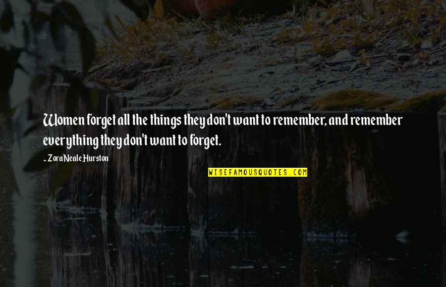 Things To Remember Quotes By Zora Neale Hurston: Women forget all the things they don't want