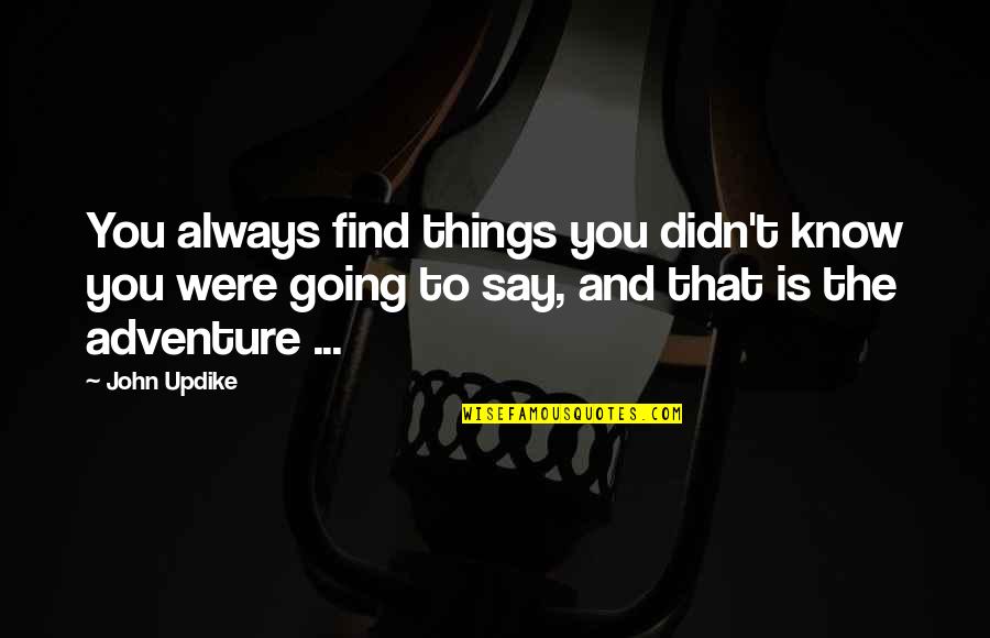 Things To Say Quotes By John Updike: You always find things you didn't know you