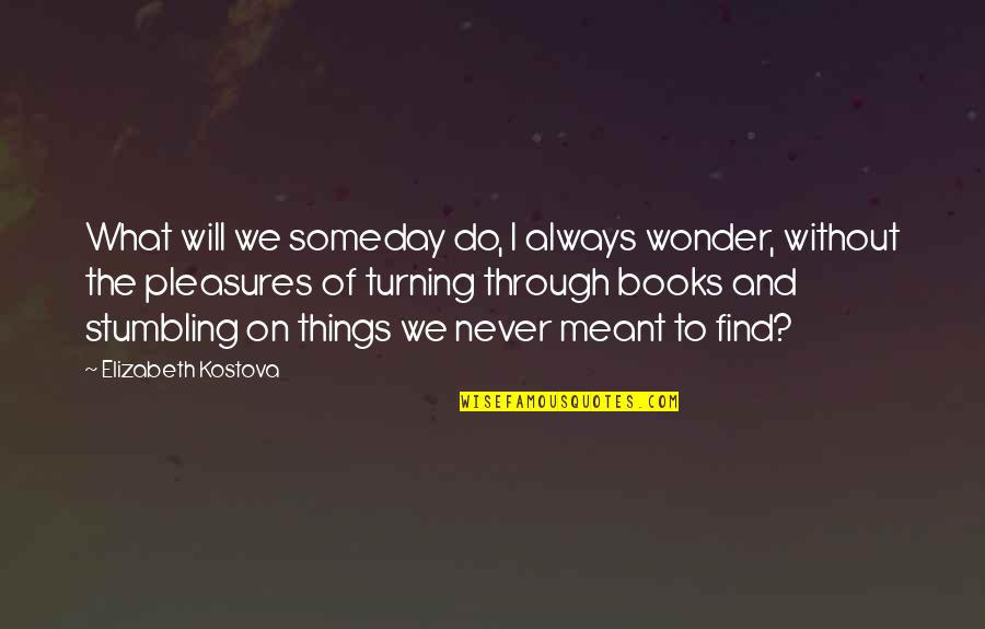 Things Turning Out For The Best Quotes By Elizabeth Kostova: What will we someday do, I always wonder,