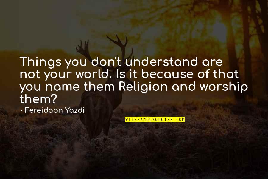 Things We Don't Understand Quotes By Fereidoon Yazdi: Things you don't understand are not your world.