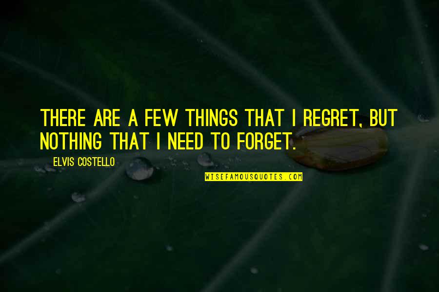 Things We Regret Quotes By Elvis Costello: There are a few things that I regret,