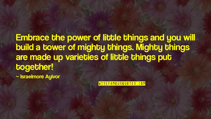 Things Will Work Quotes By Israelmore Ayivor: Embrace the power of little things and you