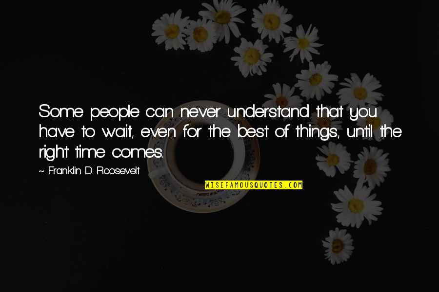 Things You Can Have Quotes By Franklin D. Roosevelt: Some people can never understand that you have