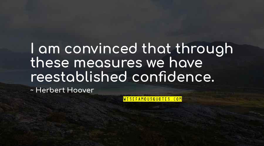 Things You Cannot Control Quote Quotes By Herbert Hoover: I am convinced that through these measures we