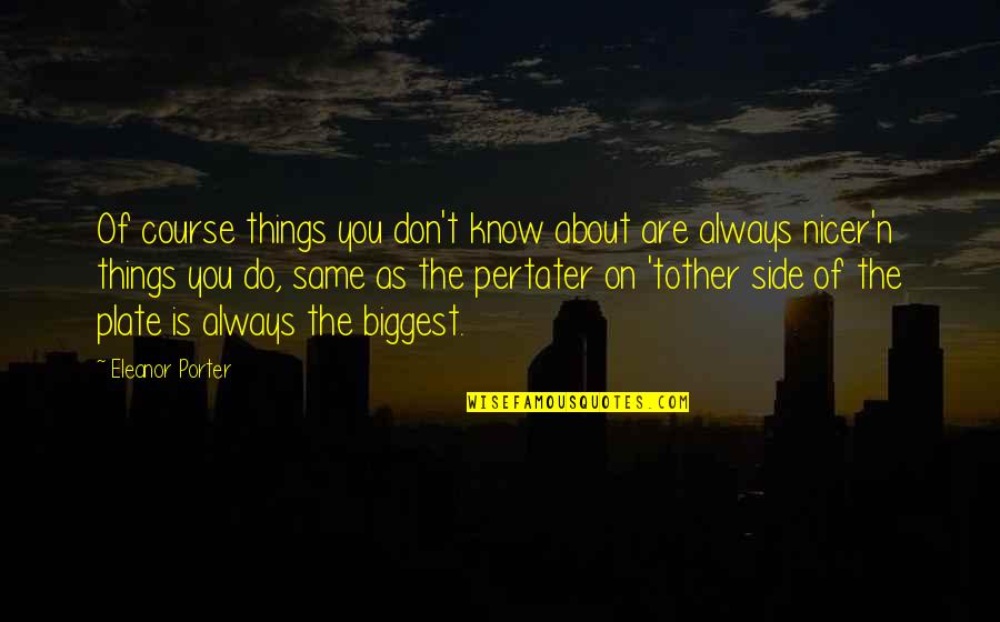 Things You Don't Know Quotes By Eleanor Porter: Of course things you don't know about are
